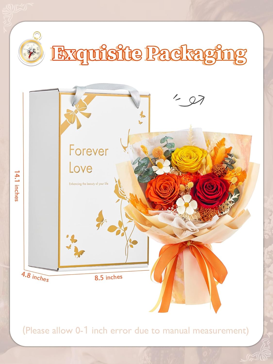 Flowers for Delivery Prime Forever Flowers Preserved Roses Bouquets Purple Flower Birthday Gifts for Women Valentine's Day Mothers Day Graduation - Image 5