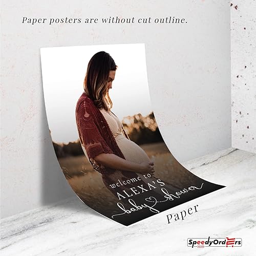 Miniatura 5 de Letrero de bienvenida personalizado para baby shower con foto, letreros de fotografía de recepción personalizados, carga tu propia foto (papel)