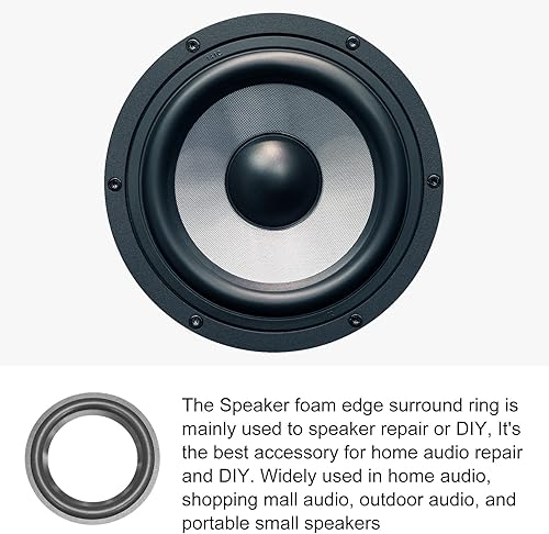 Miniatura 3 de Anillos envolventes con borde de espuma para altavoces, anillos de subwoofer perforados de goma, piezas de repuesto para reparación o altavoz de