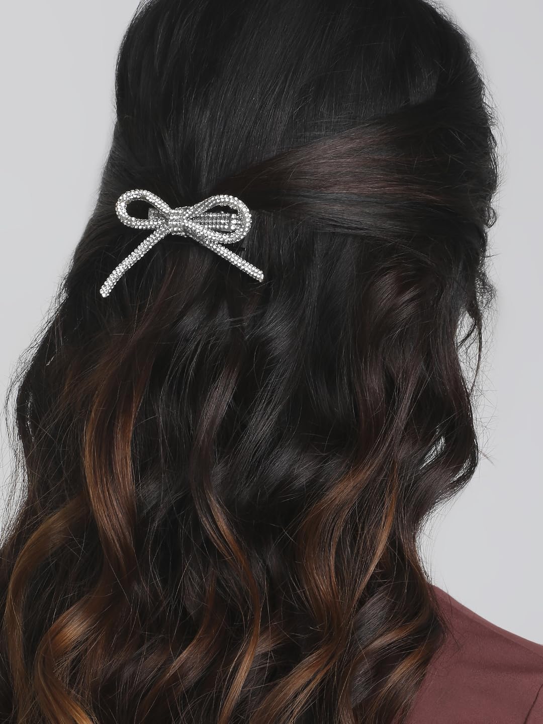 Arendelle Pair of Silver Rhinestone Bow Hair Pins for Women (B0D8153NZL) Amazon Price History, Amazon Price Tracker
