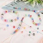 PATIKIL Rondelle Crystal Beads, 600Pcs 4-8mm Faceted Glass Loose Beads Briolette Shape Beads for Jewelry Making Bracelets Necklaces Earrings DIY Craft Projects, White Plating AB
