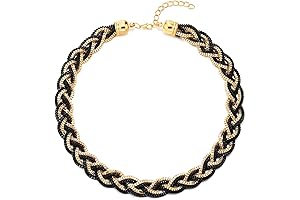 COOLSTEELANDBEYOND Gold and Black Necklace: A Statement of Strength and Beauty