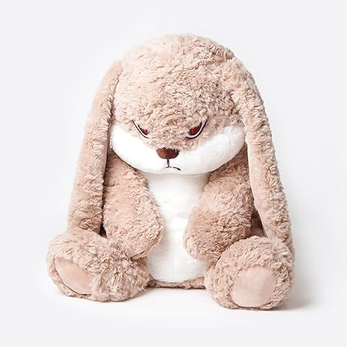 ZEIO Grumpy Bunny Stuffed Animal, 15.7" Plush Rabbit Stuffed Animals with Floppy Ears, Cuddly Soft Plush Toys Huggable, Perfect for a Gift