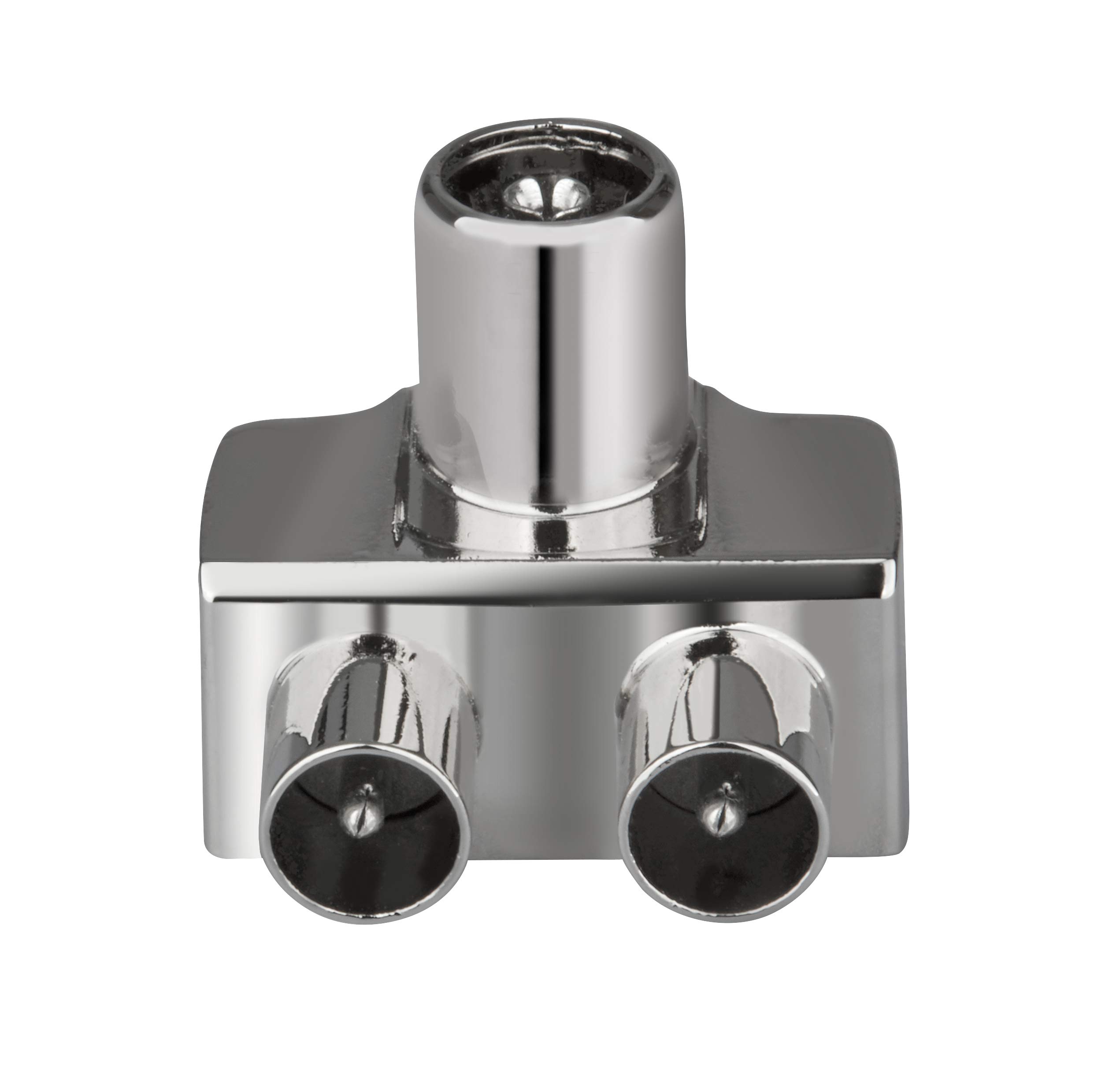 OEHLBACH Antena SP12 Divisor de Antena, Carcasa metálica blindada, Divisor de Dos Dispositivos para TV/Radio, Acoplamiento coaxial a Enchufe coaxial, DVB-T2 DVB-C2 HDTV UHD, Plata, 17218-C1-40