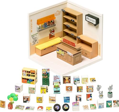 Miniatura 1 de Rolife Juego de construcción de casas de plástico para bricolaje, casa de muñecas en miniatura con LED para mini figuras, juguetes de construcción,