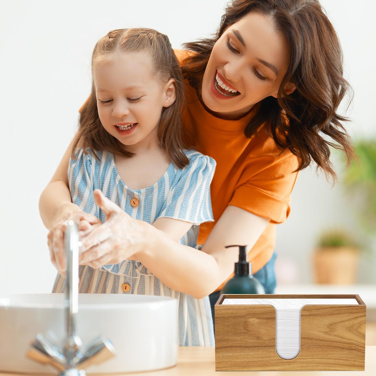 Acacia Wood Paper Towel Dispenser Countertop, Paper Towel Holder for Bathroom Kitchen Napkin Holder Folded Paper Towel Dispenser Fits Multifold, C-Fold, Z-Fold, Trifold - Home Kitchen Bathroom - Image 7