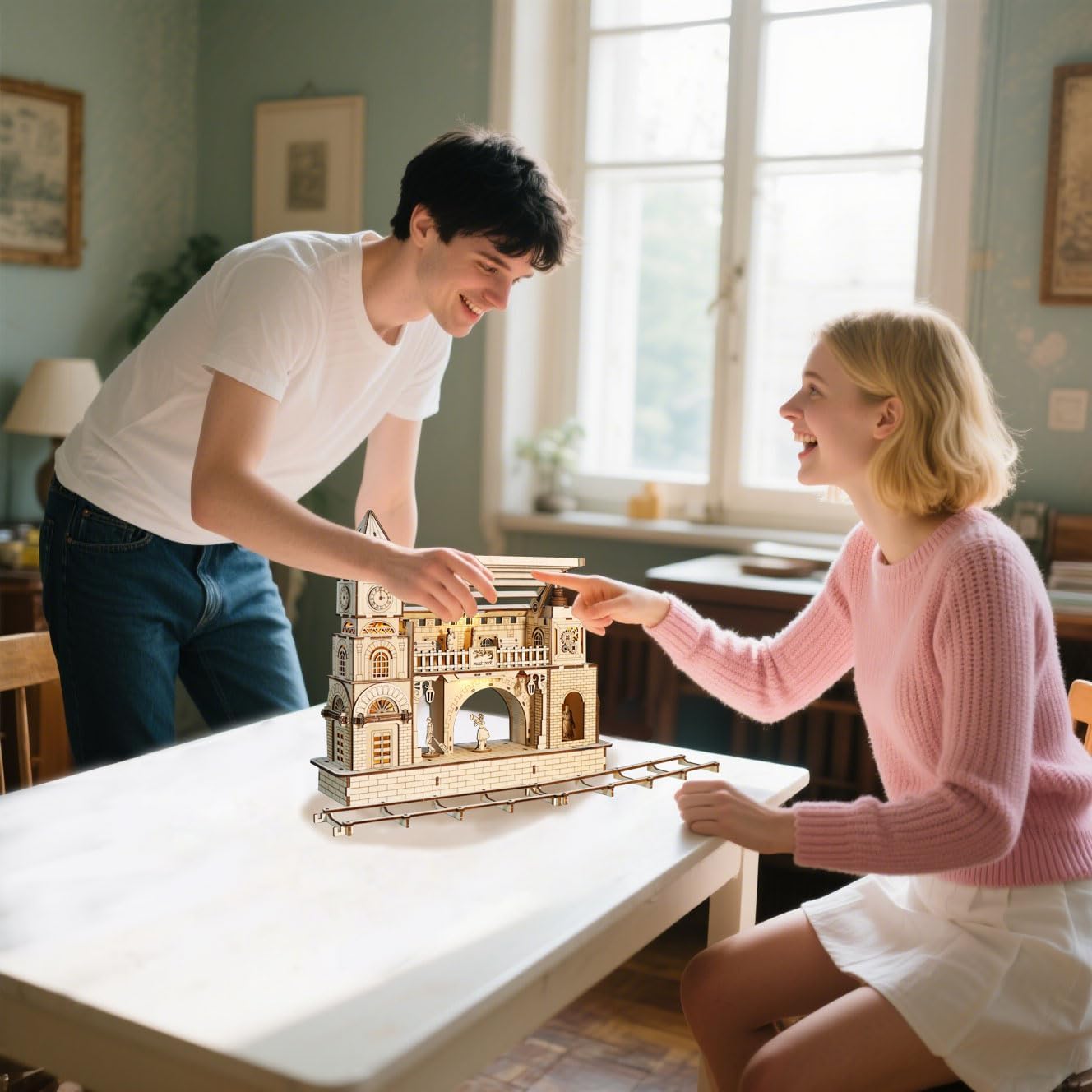 Music Park 3D Puzzles Big Ben Real Clock Wooden Model Kits for Adults Craft Christmas and Birthday Gifts Home Decoration