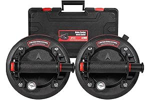 Glass Window Suction Cup with 600lbs Capacity & Pressure Gauge Utility for...