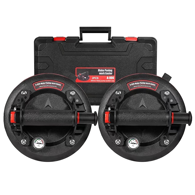 工业级玻璃真空吸盘，包含压力表和携带箱