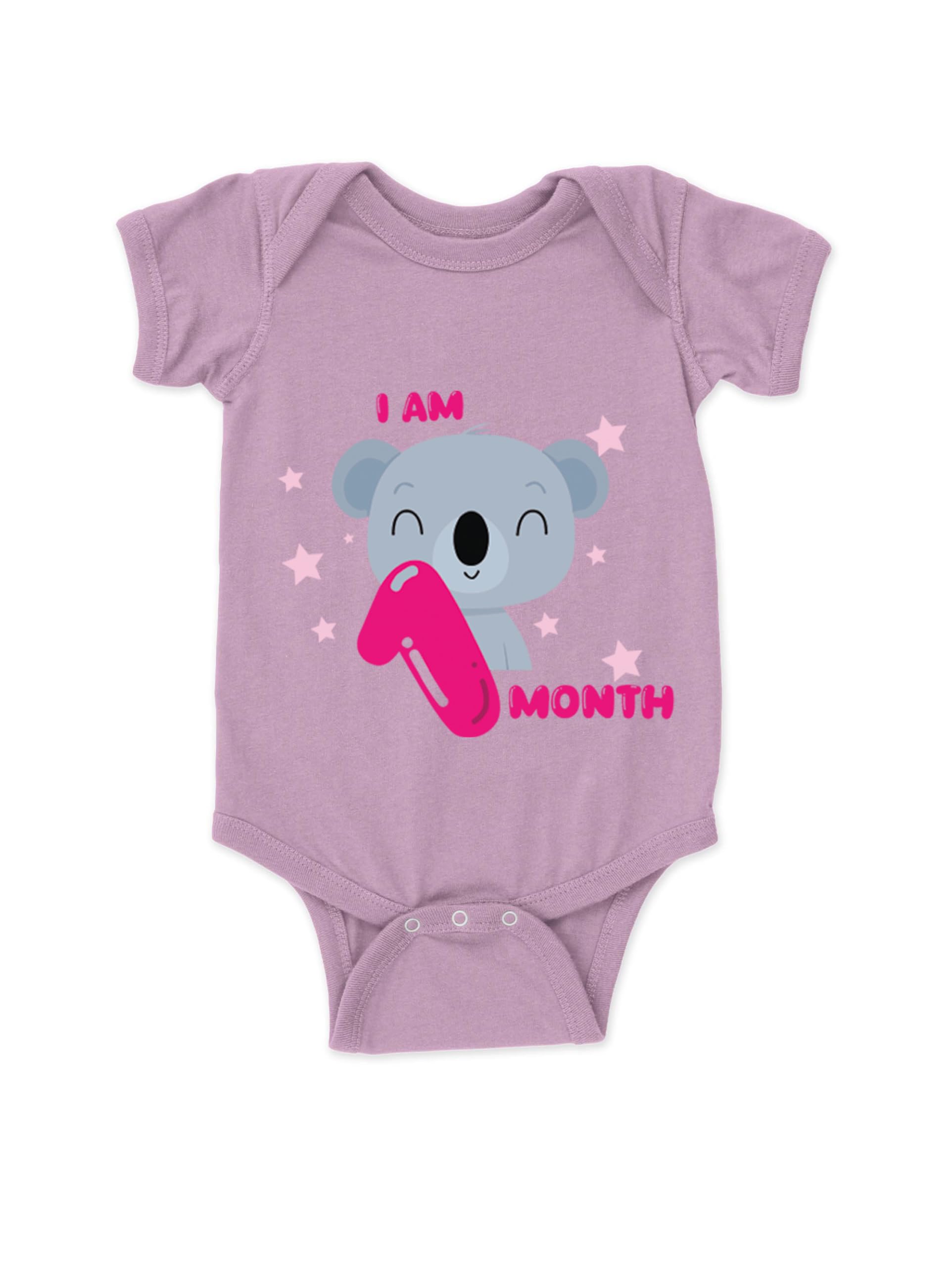 Cotton 1 Month Birthday Print Romper Newborn Lavender Baby Romper for baby girl & baby boy-image-15