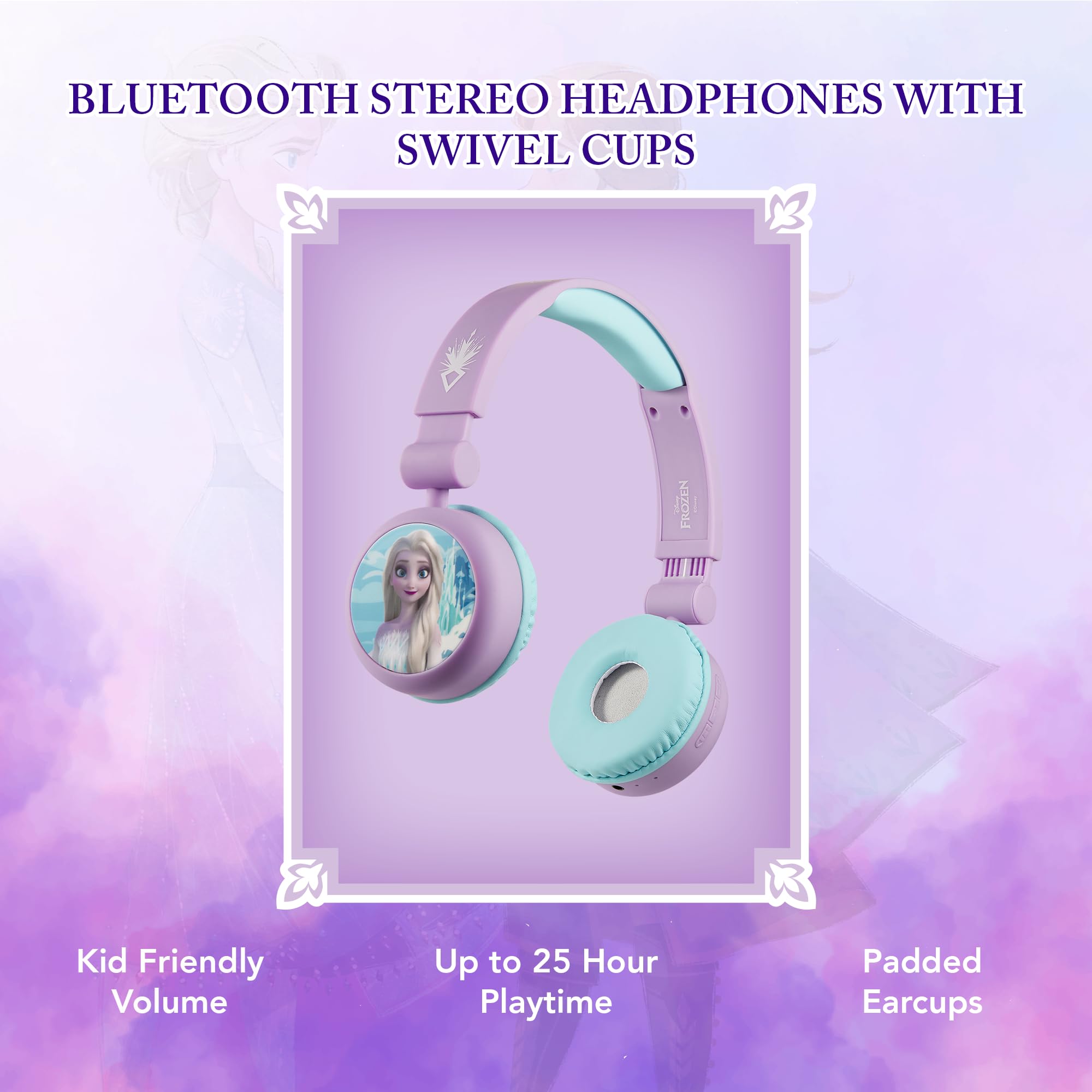 Volkano Disney Frozen Bluetooth Headphones with Swivel Cups