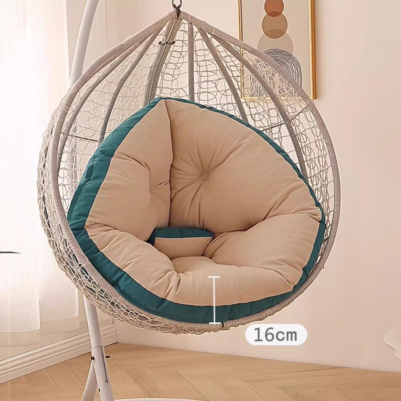 Coussin de chaise œuf suspendu amovible avec dossier pour balancelle d'extérieur - 150 x 80 cm - Accessoire doux et meuble de terrasse