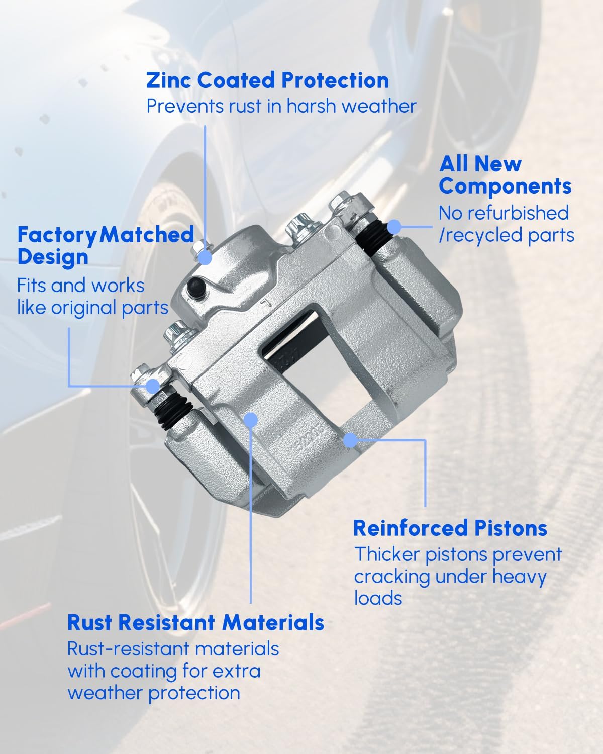 Brake Caliper Set Compatible With Honda Civic 2013-2020,Accord 2003-2017,Acura ILX 2013-2015 with 2PCS Left & Right- Front Side