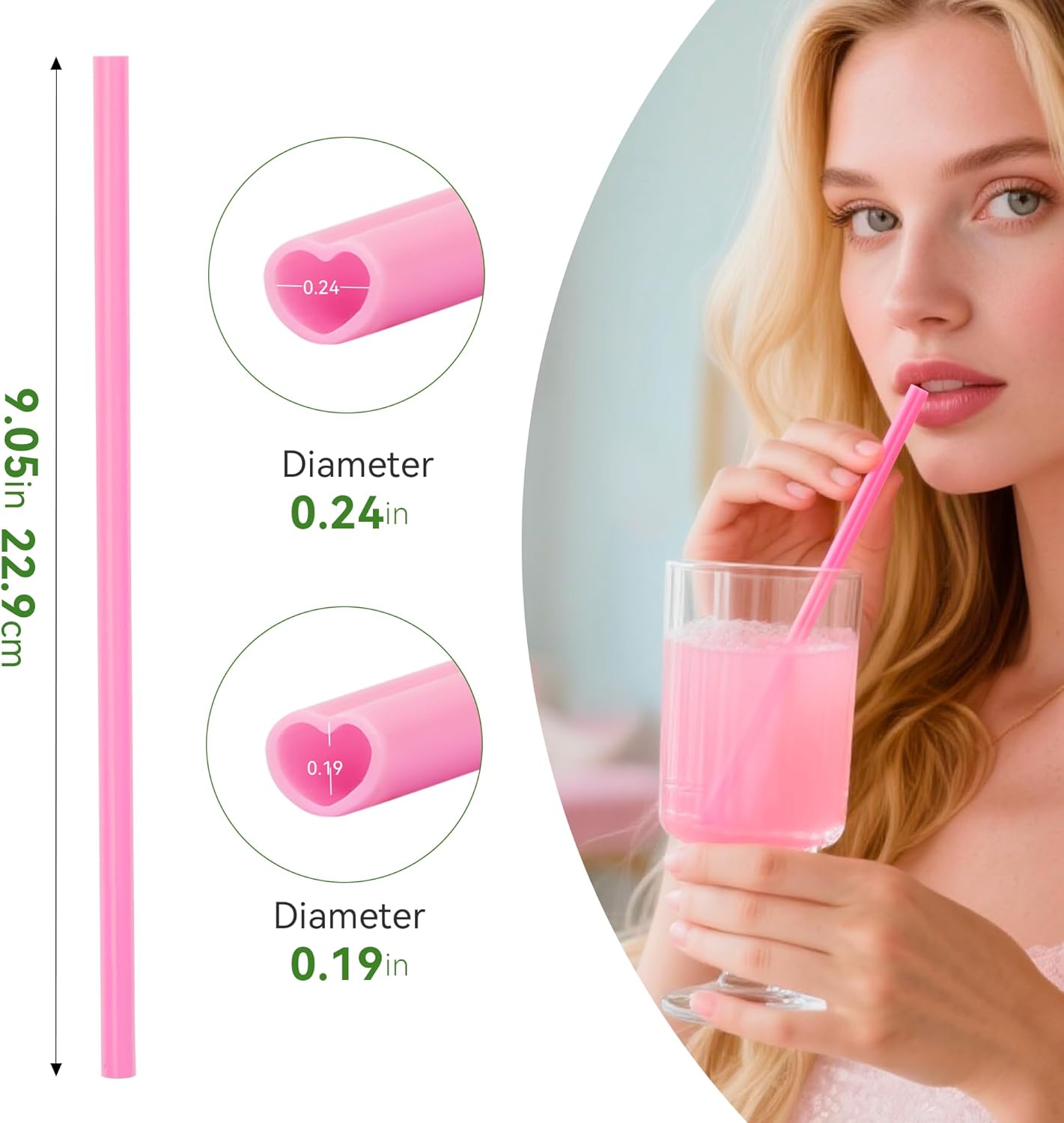 50PCS Valentine’s Day Heart Shaped Pink Straws,Individually Wrapped Cute Plastic Drinking Straws for Valentine & Galentines Day Party Favors, Bridal Shower, Baby Shower Wedding & Birthday Supplies - Image 5