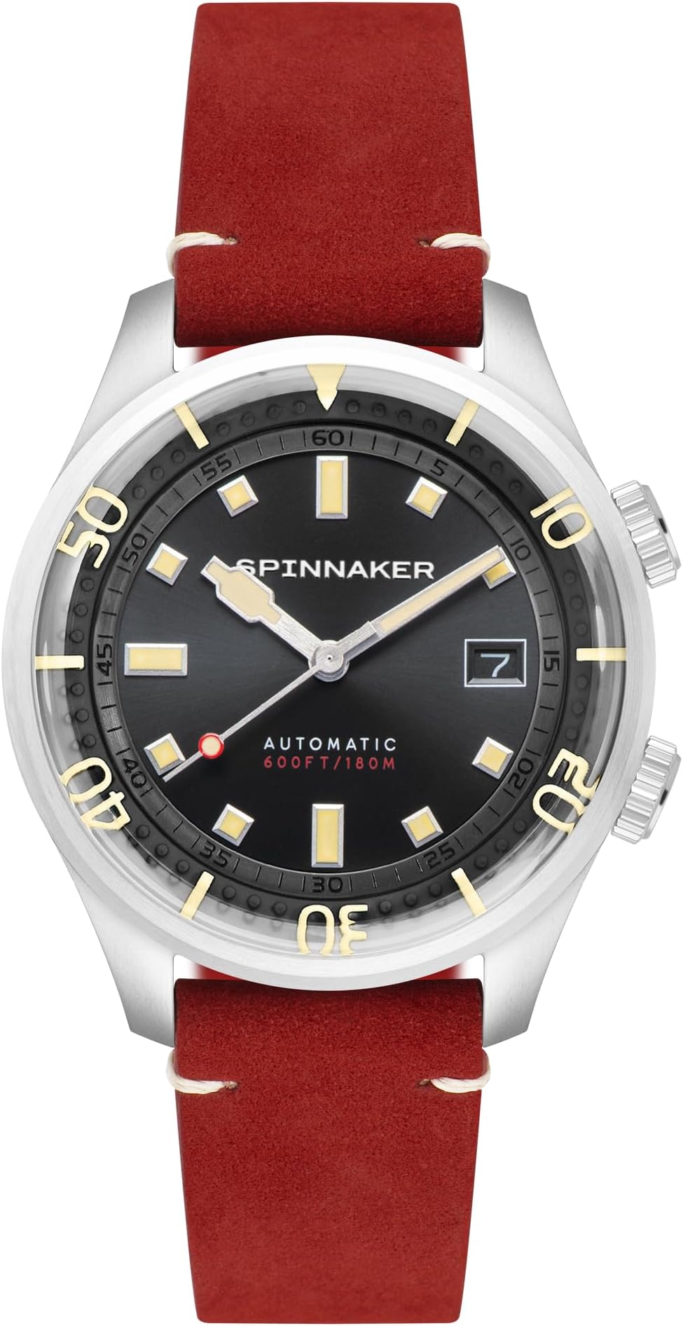 Spinnaker Men's 42mm Bradner Automatic Watch with Solid Stainless Steel Bracelet SP-5062, Ink Black, Bradner Automatic