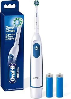 Oral-B Pro 100 3D White Battery Toothbrush - Rotating Power for Superior Plaque Removal & Travel Ease