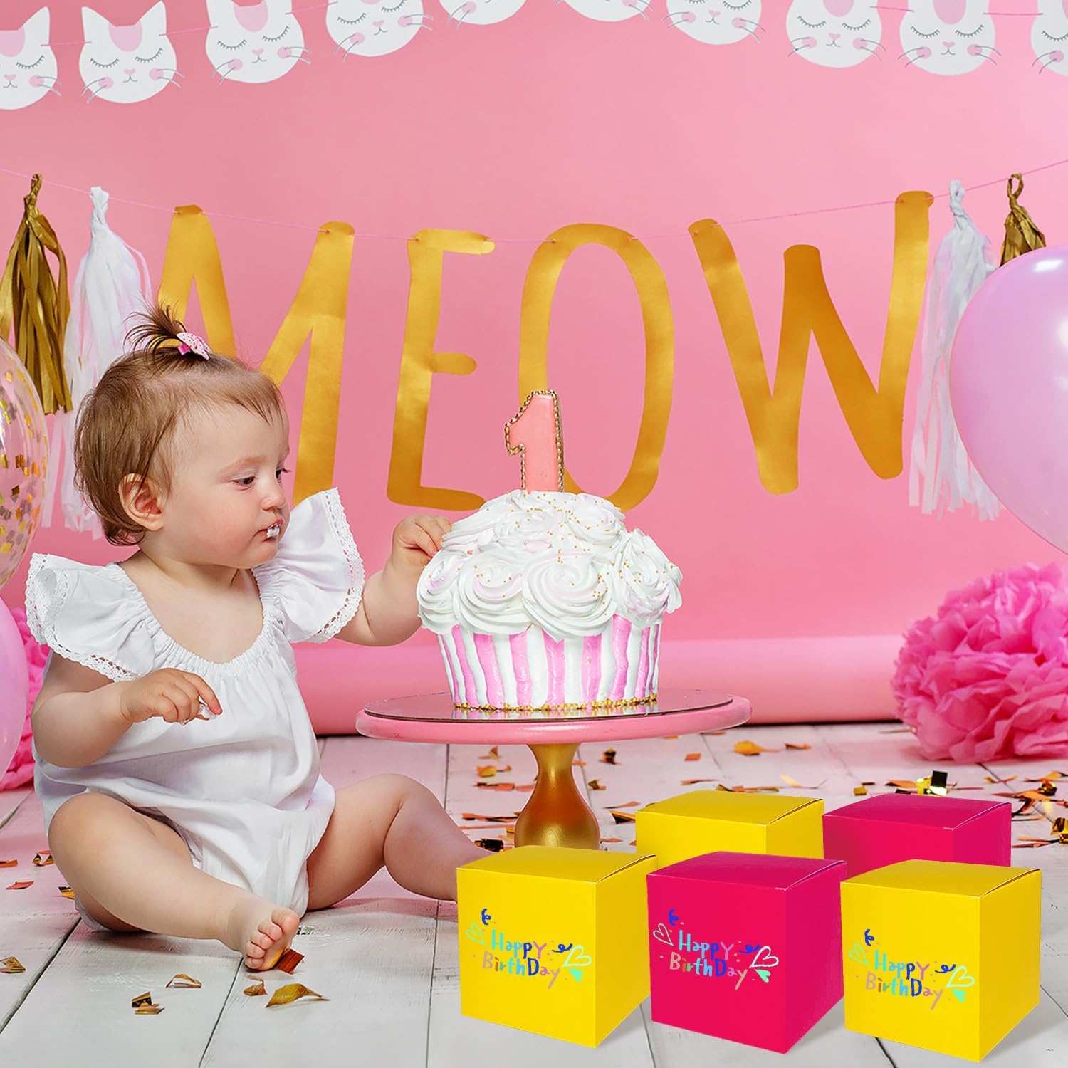 XAGLVV 25-Pack 4x4x4 Yellow Gift Boxes image 4