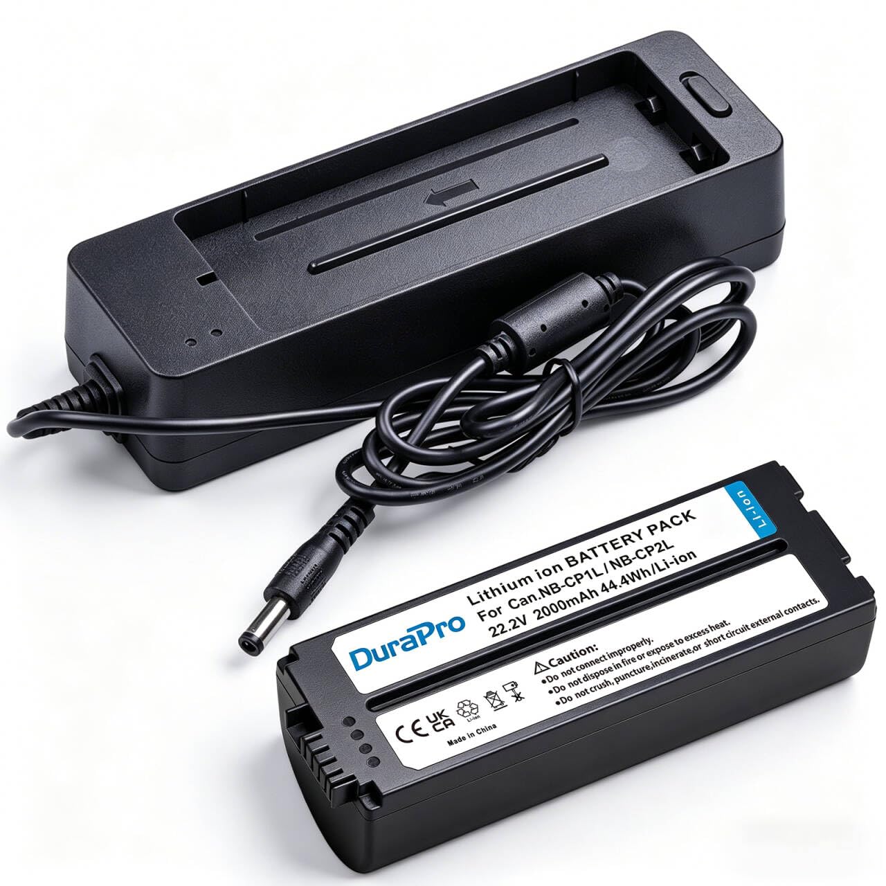 DuraPro New 2000mAh NB-CP2L NB CP2L Akku + Ladegerät Adapter für Canon NB-CP1L SELPHY CP1300,CP1500,CP100,CP200,CP300,CP400,CP510,CP600 Fotodrucker