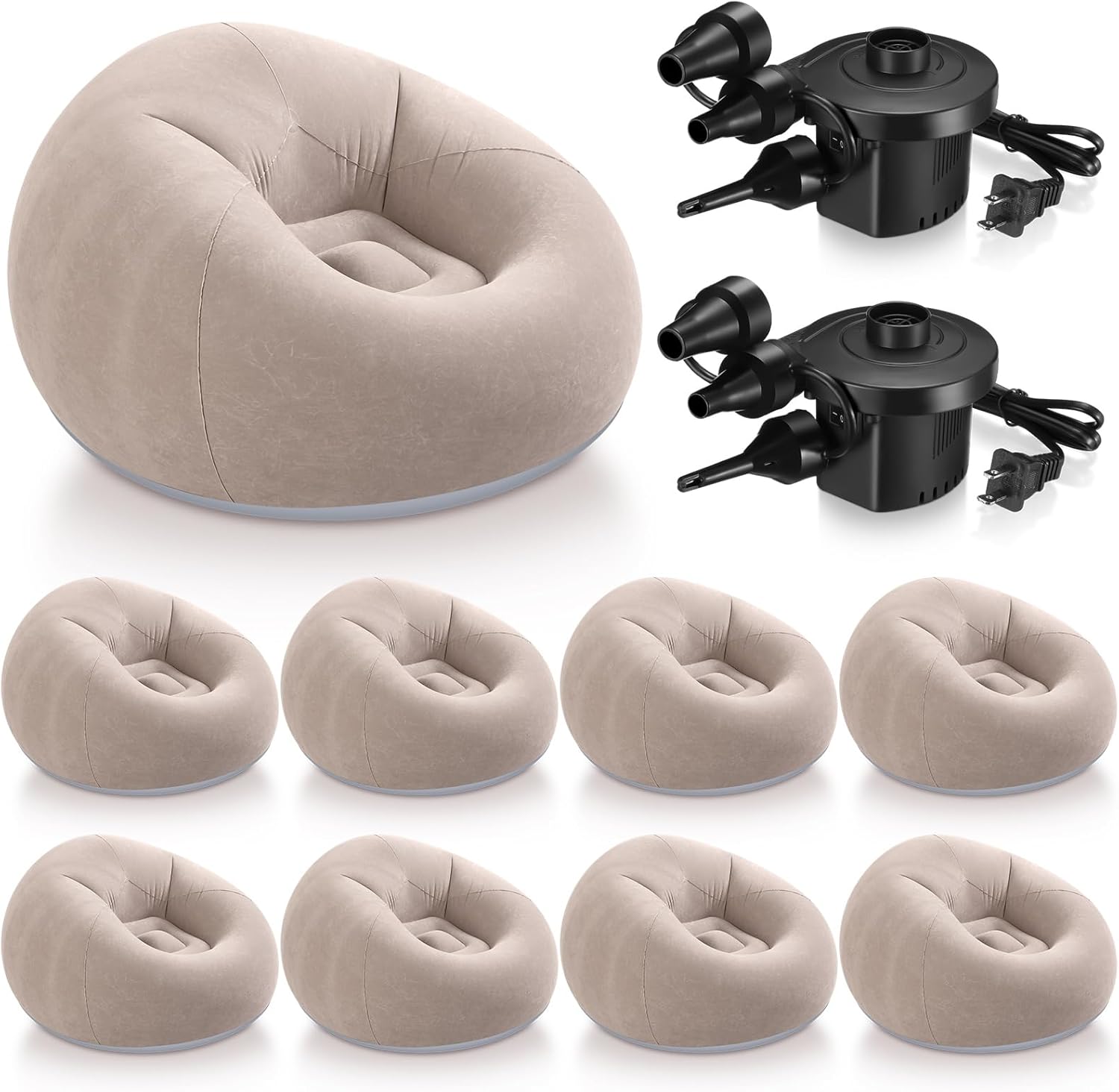 Realspring 9 Pcs Bean Bag Chairs for Adults Inflatable Chairs with Electric Air Pump