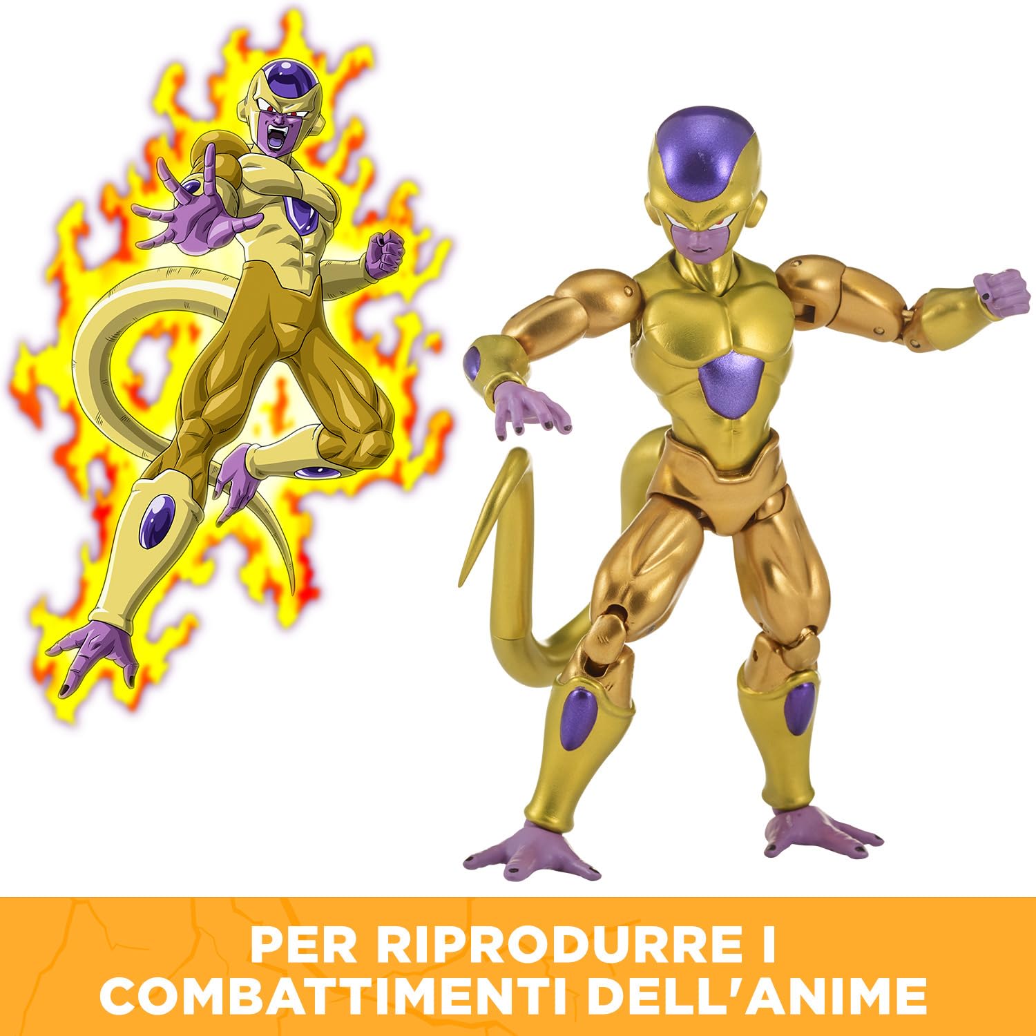 BANDAI - Dragon Ball Super - Figurina Dragon Stars 17 cm - Golden Freezer - Licenza ufficiale Dragon Ball - Figurina articolata Freezer - Giocattolo per bambini 4 anni e + - 35993