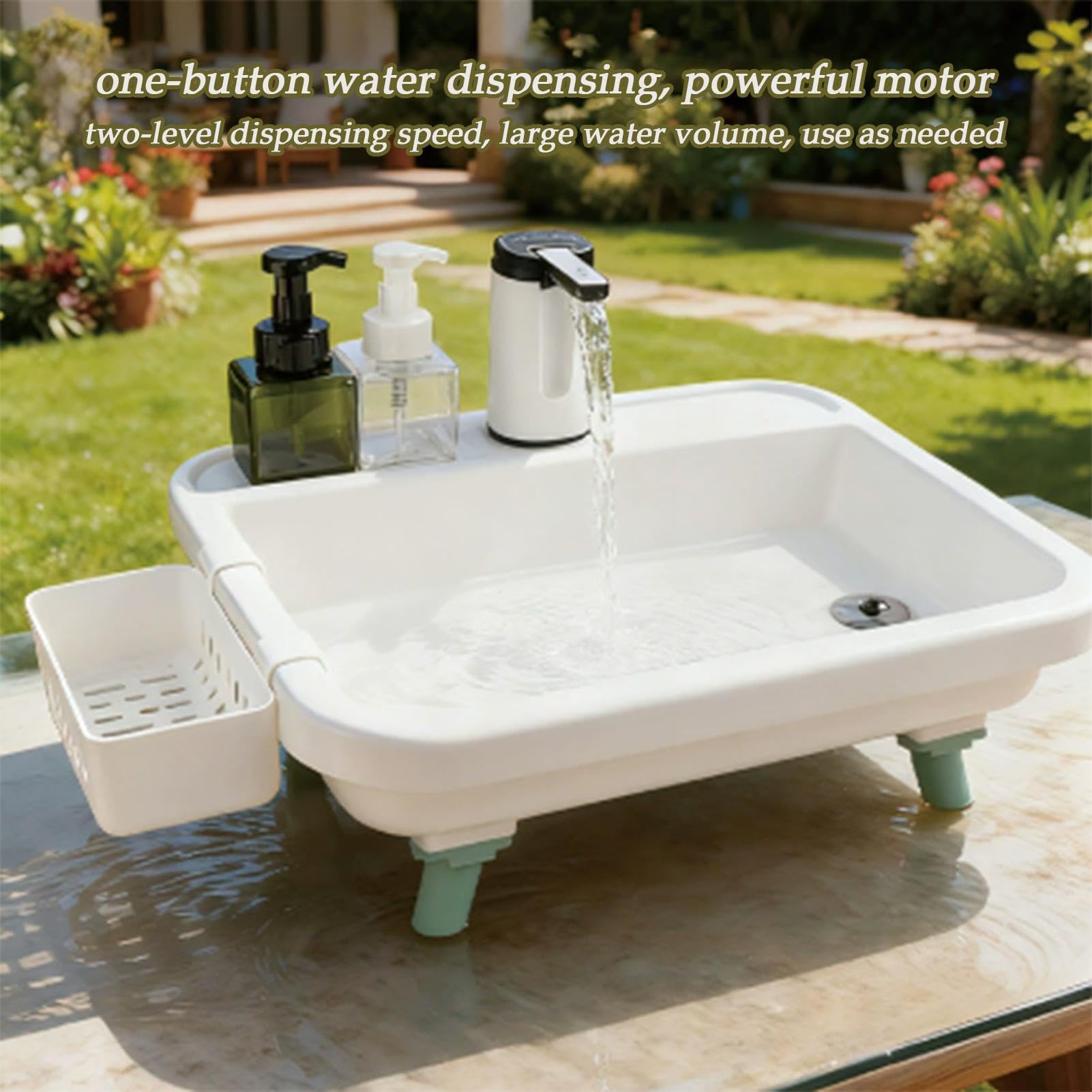 Lavabo de profesional para exteriores, contenedor de líquido de alta capacidad, llave móvil universal resistente, dispositivo de saneamiento para patio trasero para senderismo, suministros de