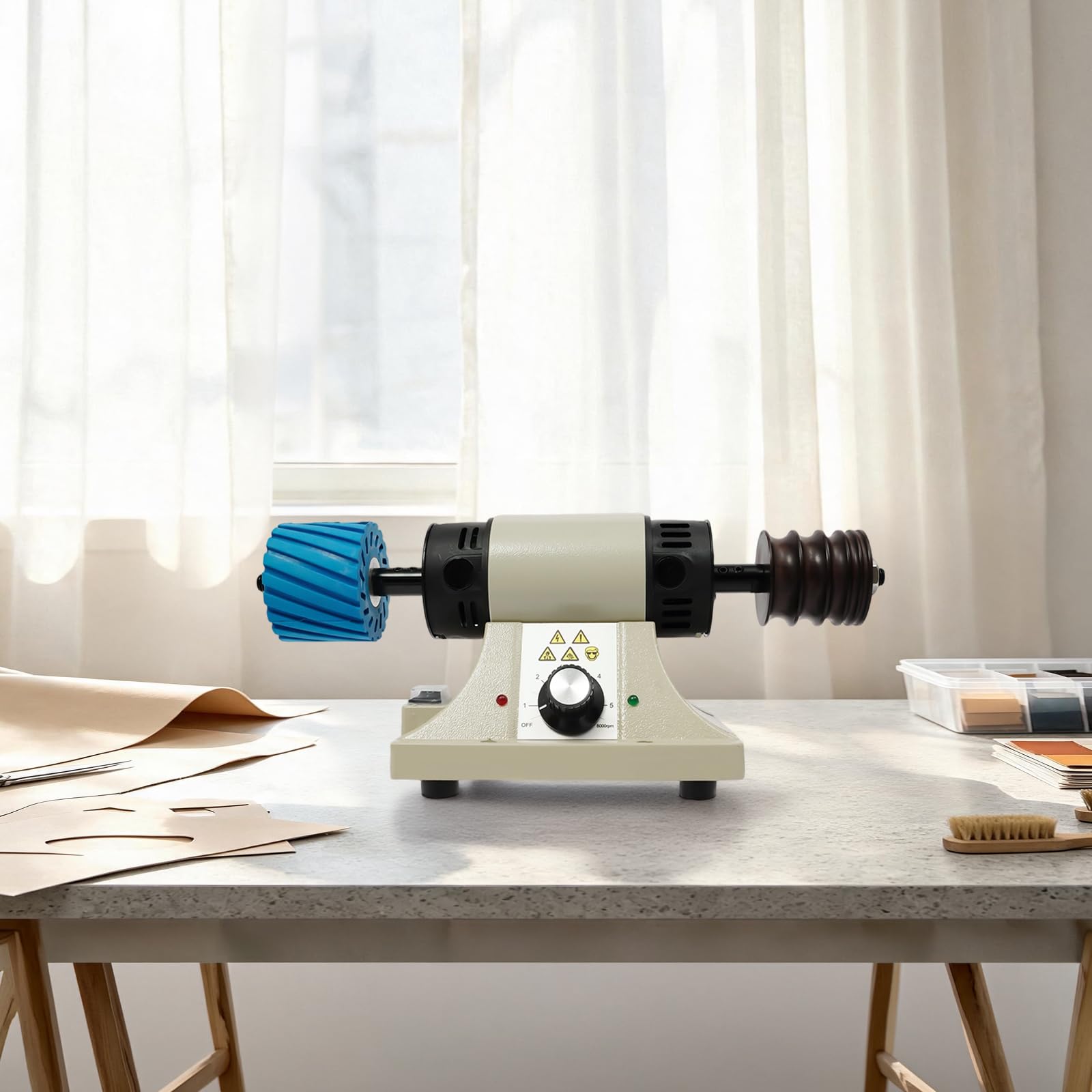 Lucidatrice per pelle, 350 W, 0-8000 giri/min, per la lavorazione dei bordi