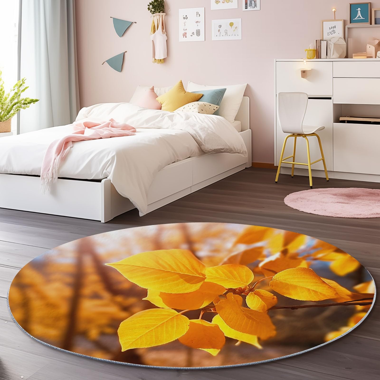 Tapis rond antidérapant de 60 cm pour salon et cuisine sécurisée