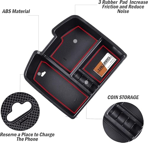 Miniatura 3 de TACORBO Bandeja organizadora de consola central para GMC Sierra 2500 3500 Yukon XL Silverado 2500 3500 Suburban 1500 Tahoe  07-13 GMC Sierra 1500