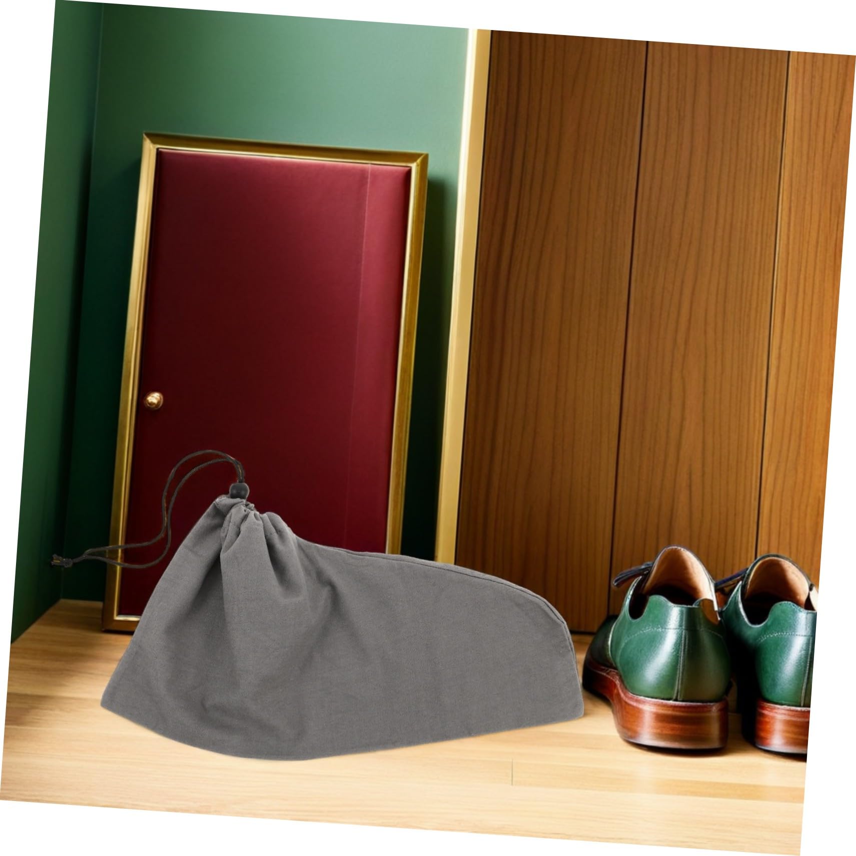 6 Pezzi borsa per scarpe con coulisse custodia per scarpe da viaggio Borsa di stoccaggio da viaggio in cotone Dark Grey