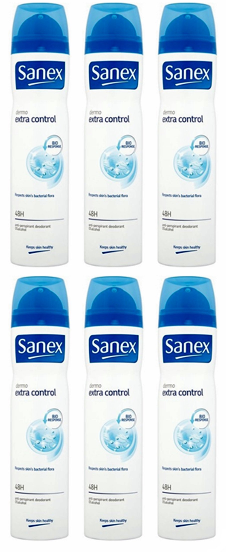3 x Sanex Dermo Extra Control Women's Deodorant for Normal Skin 250 ml