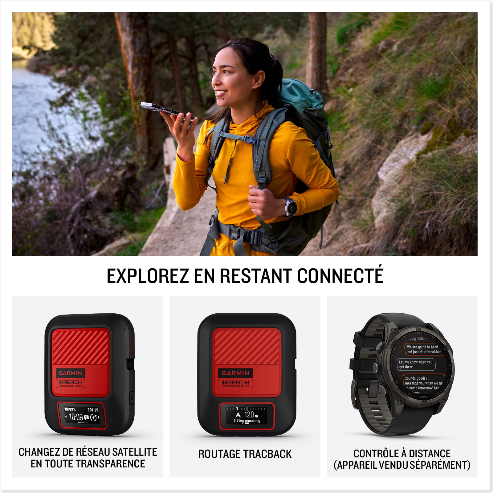 Garmin inReach Messenger Plus - Système de Communication Satellite avec SOS