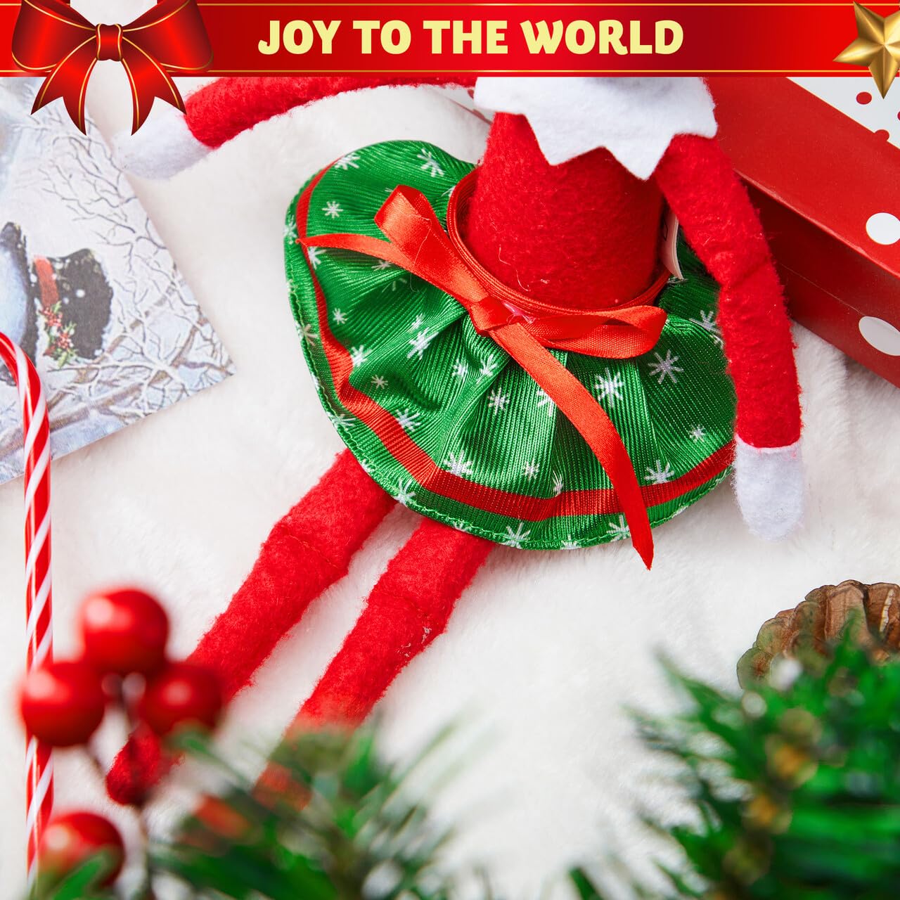 3 piezas de faldas de Navidad para muñeca, ropa de Papá Noel verde de Navidad, vestido de baile, juego de accesorios para decoraciones de Navidad y especiales 5