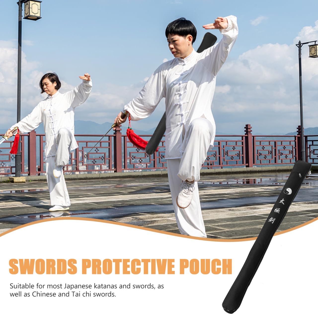 Kisangel Schwerttasche Aus Verdicktem Oxford-Stoff wasserdichte Tragetasche Für Tai-Chi-Und Japanische Schwerter Leicht Und Robust Mit Schultergurt Für Kampfsport Und Morgentraining Bis 41 Zoll