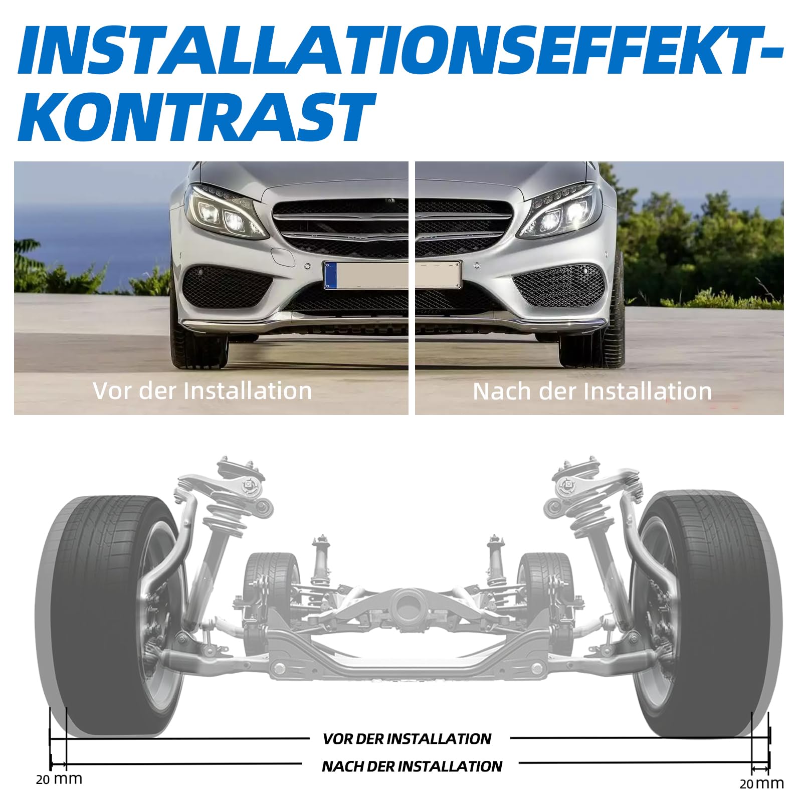 Spurverbreiterung 5x112 40mm 2x20mm NLB:66.45 für Mercedes | M14x1,5 Kegelbund 60°, 10 Schrauben, 6061 Alu, geschmiedet, CNC, schwarz, korrosionsfest