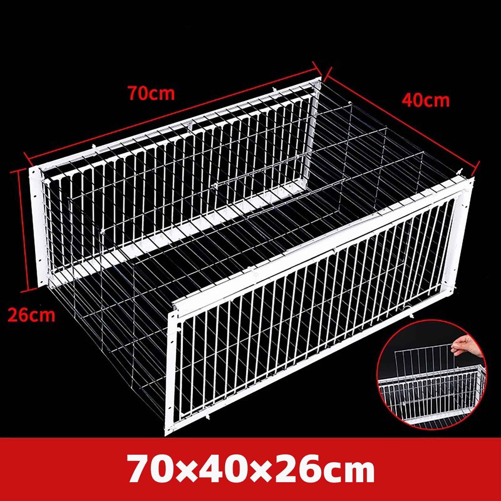 Jaula Trampa para pájaros Jaula Trampa Palomas con Dos entradas unidireccionales Fácil de Montar y Limpiar Trampa para pájaros Trampa para Animales Apto para Todo Tipo de Aves(70x40x26cm)