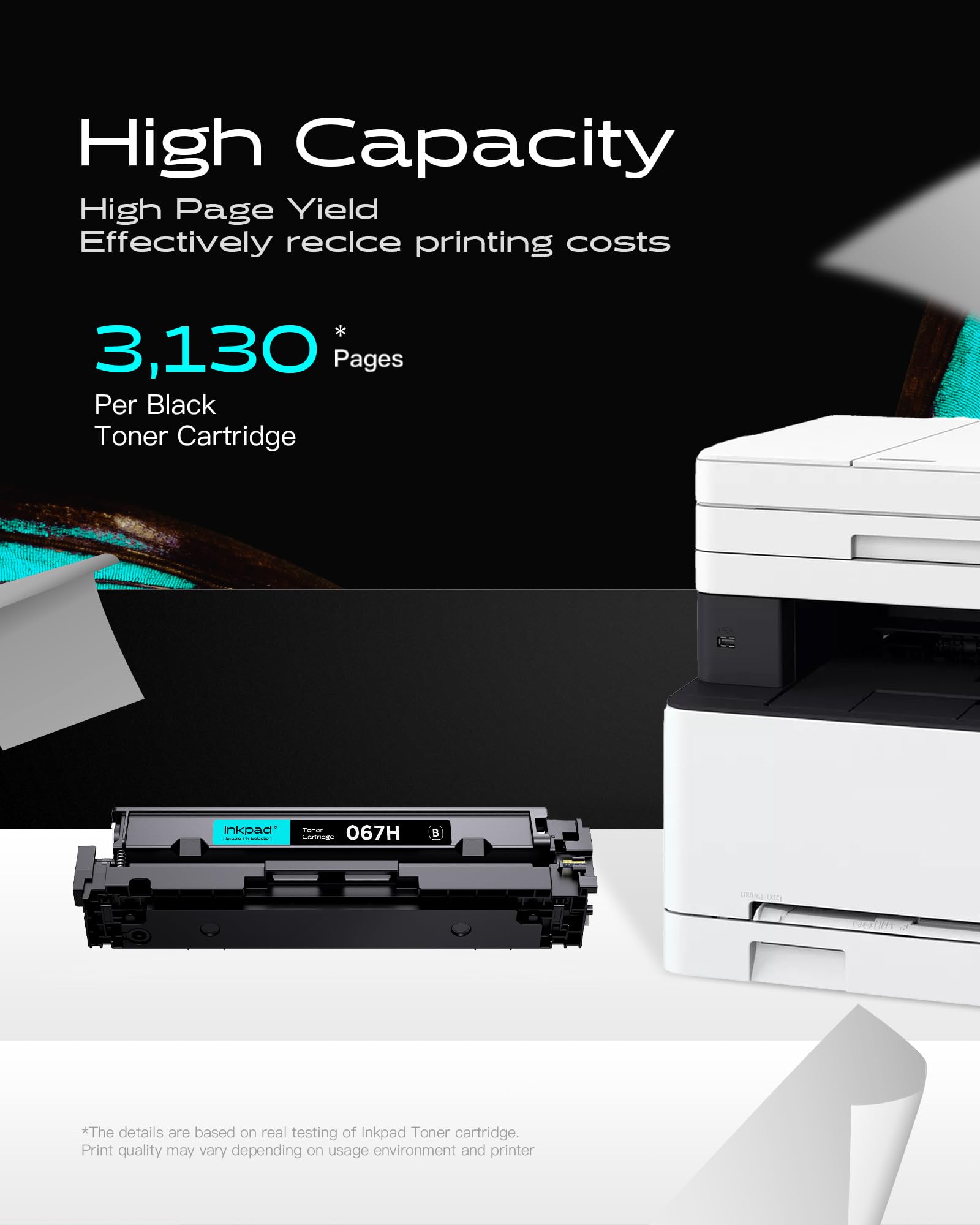 iNKPAD MF656Cdw 067H Toner di alta qualità per Canon 067 Toner per stampanti Canon imageCLASS MF656cdw MF654Cdw LBP633Cdw e LBP632Cdw (1 confezione, nero)