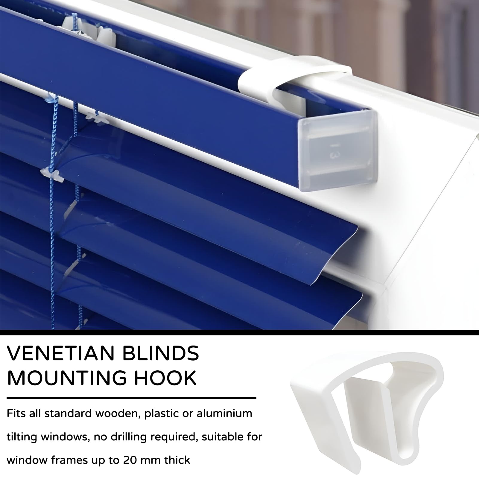 Lot De 8 Supports De Serrage Pour Stores Vénitiens - Montage Sans Vis Ni Perçage, Universel - 10