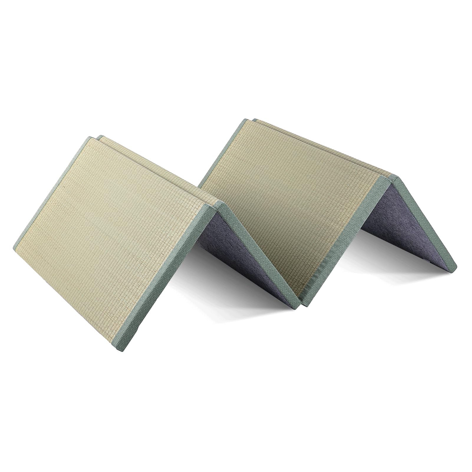 Tradizionale Giapponese Tatami Futon Materasso, Tappetino Giapponese Futon in Igusa per Dormire, Meditazione, Yoga, Zen, Verde, 100×200×3.5cm