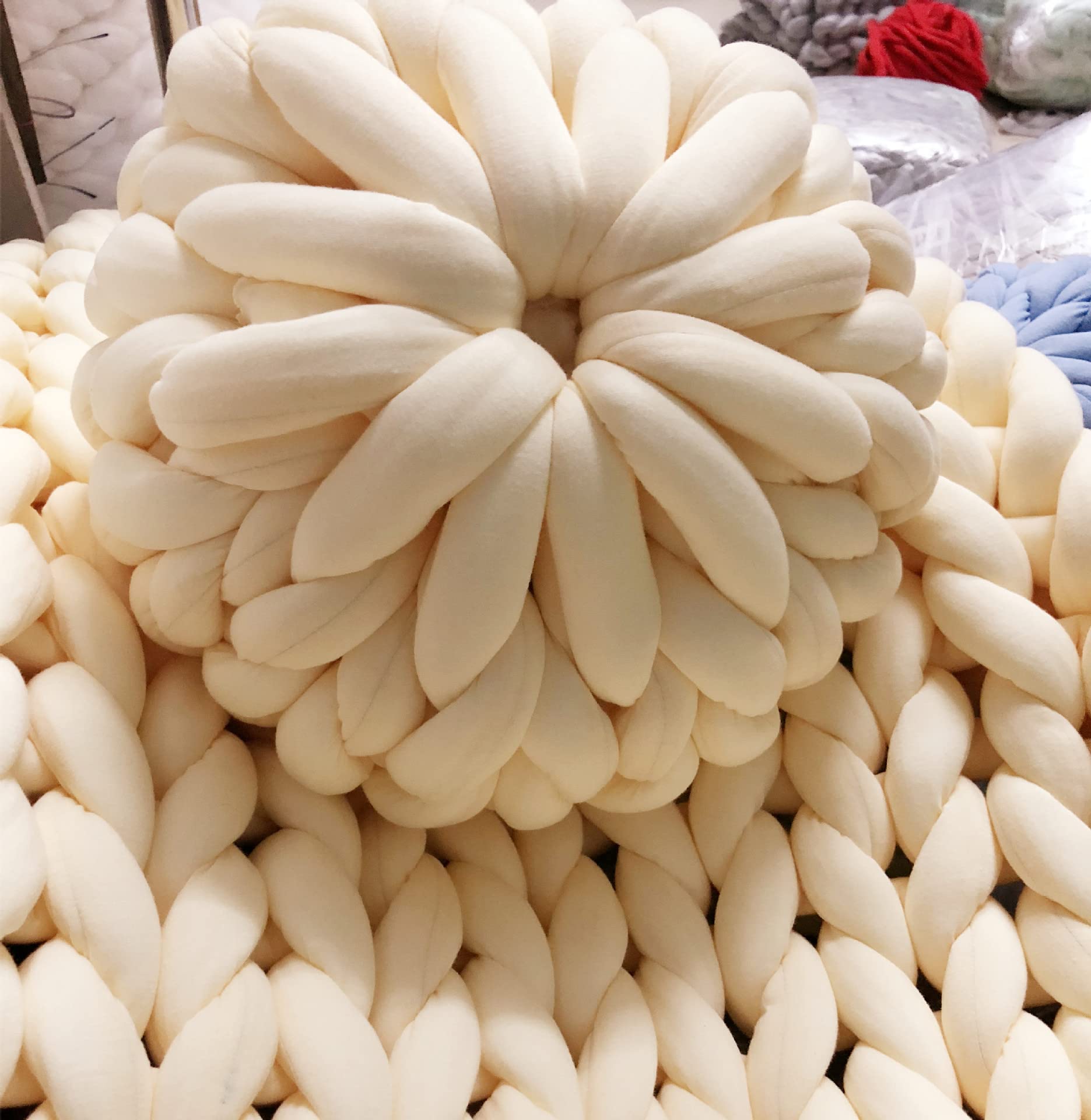 Gruba przędza bawełniana, Gruba włóczka do robienia na drutach, wielokolorowa, 1 kg(Taro flour 1KG)