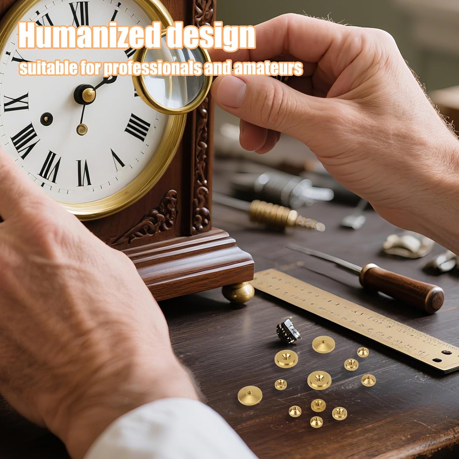 24pcs Brass Clock Hand Nut Assortment, Grandfather Clock Parts