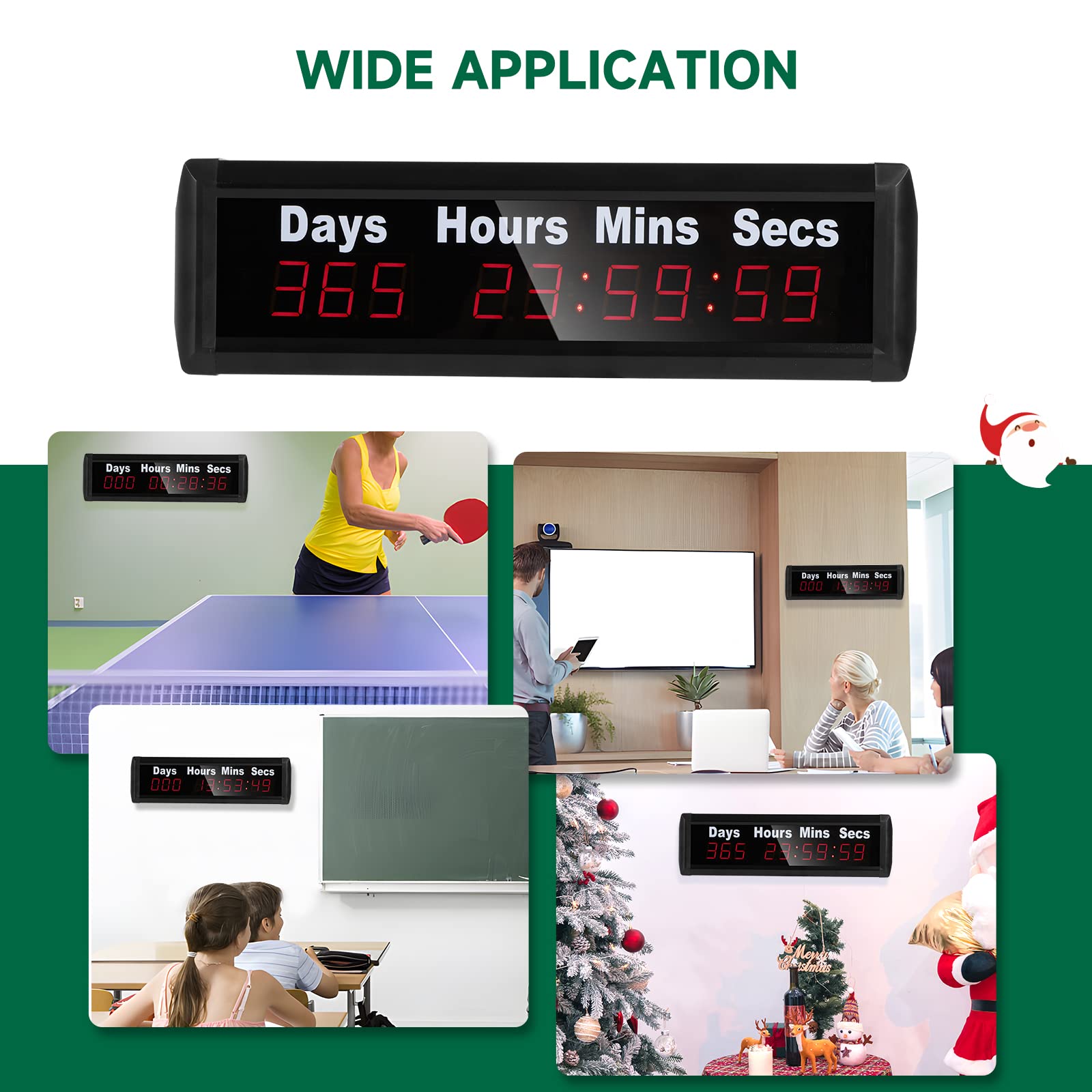 Días Cuenta Regresiva Reloj, 1.0 Anual Hasta 999 Días Con Horas Minutos Segundos Para Boda/Navidad, Control Remoto Led