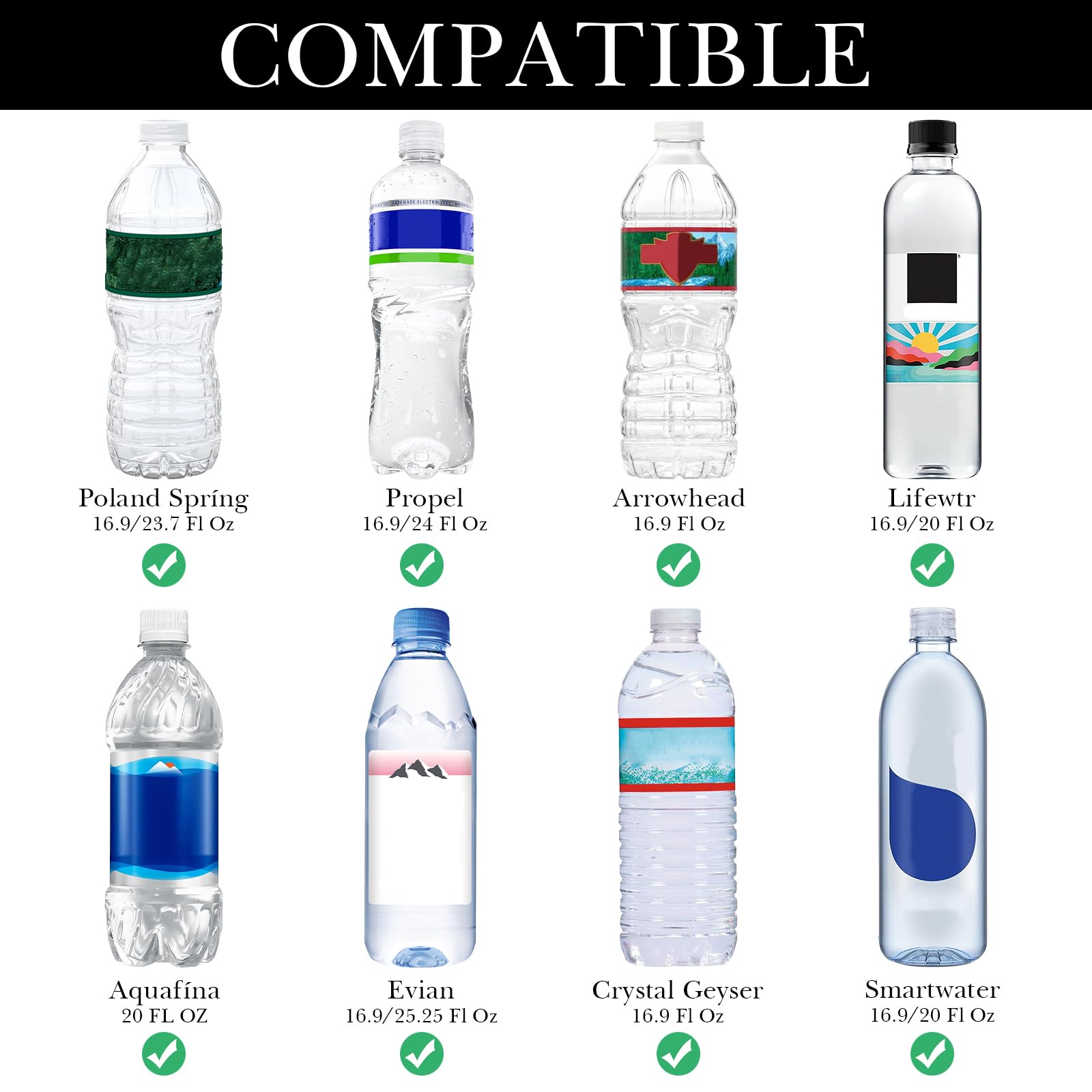 Linkidea Disposable Water Bottle Sleeve Compatible with Smartwater 16.9/20Fl Oz, Evian 16.9Fl Oz - Image 3