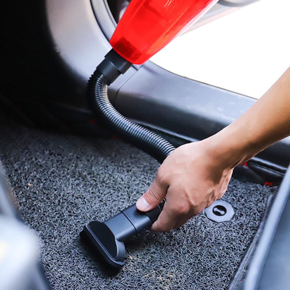 NUOBESTY Aspirapolvere Portatile per Auto Rosso in Abs, Mini Aspirabriciole senza Fili, Leggero e Potente la Pulizia Durante la Guida