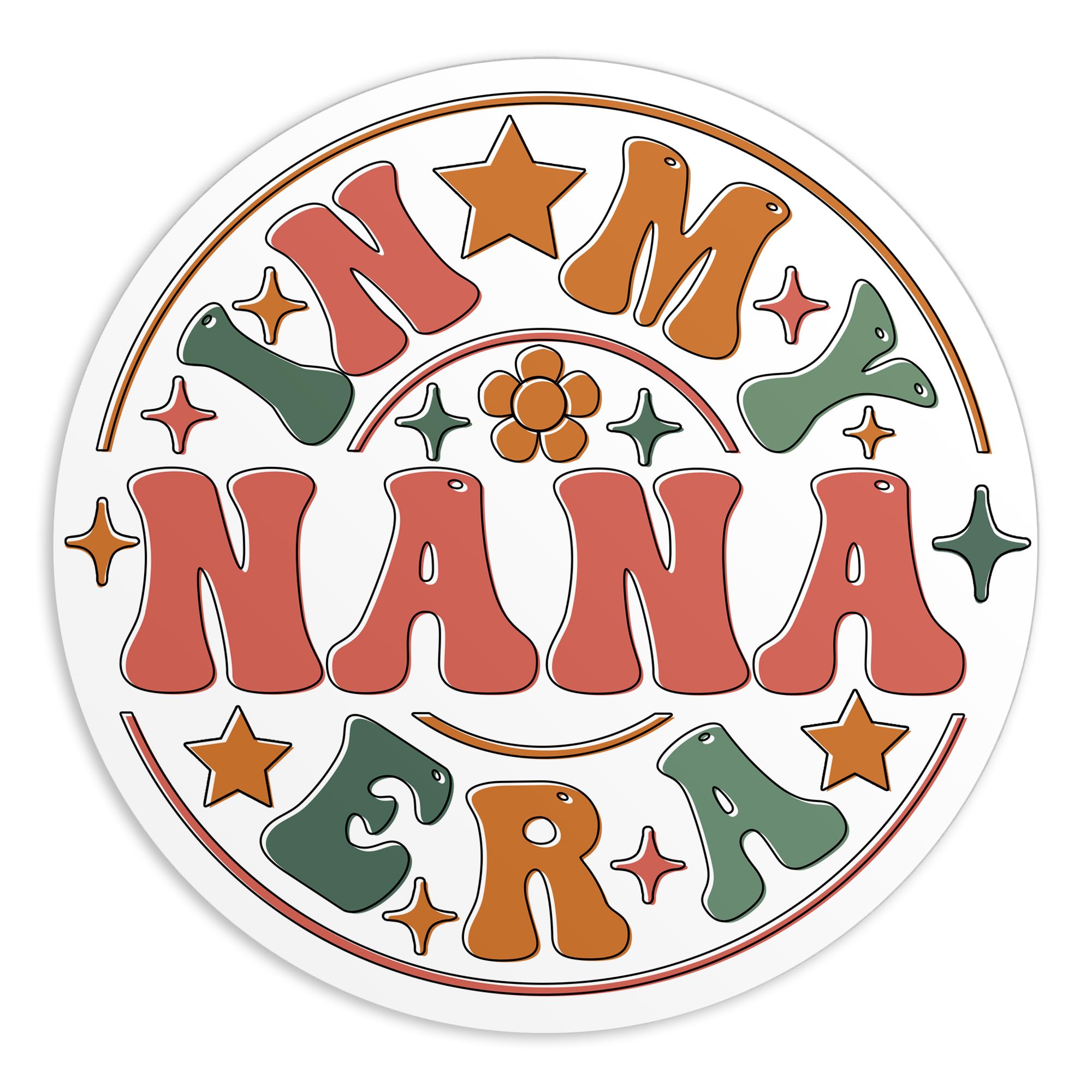 in My Nana Era Sticker Gifts for Mama Mom Grandma Nana Gigi Mum Mommy Waterproof Vinyl Decal for Water Bottle, Kindle, Laptop, Hardhat Stickers Gift for Her Him Kids Adults