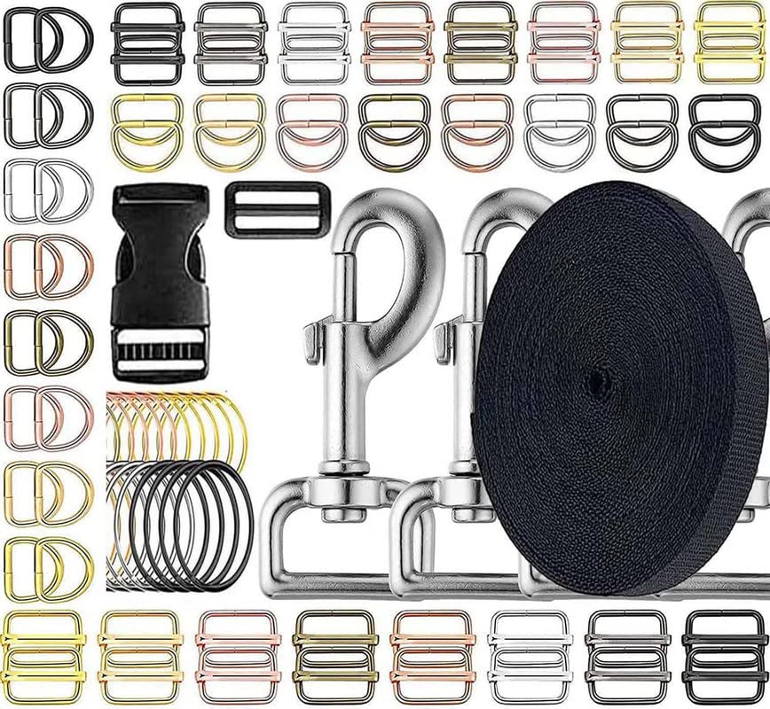 Image of DIY Crafts 15 Pcs D Rings, Chrome Silver, D Ring Only, Metal Larger Lobster Clasps Extension Chain Hooks, D Rings, Slide Buckle for Keychain Key Ring Clip Connector (15 Pcs D Rings, Chrome Silver)