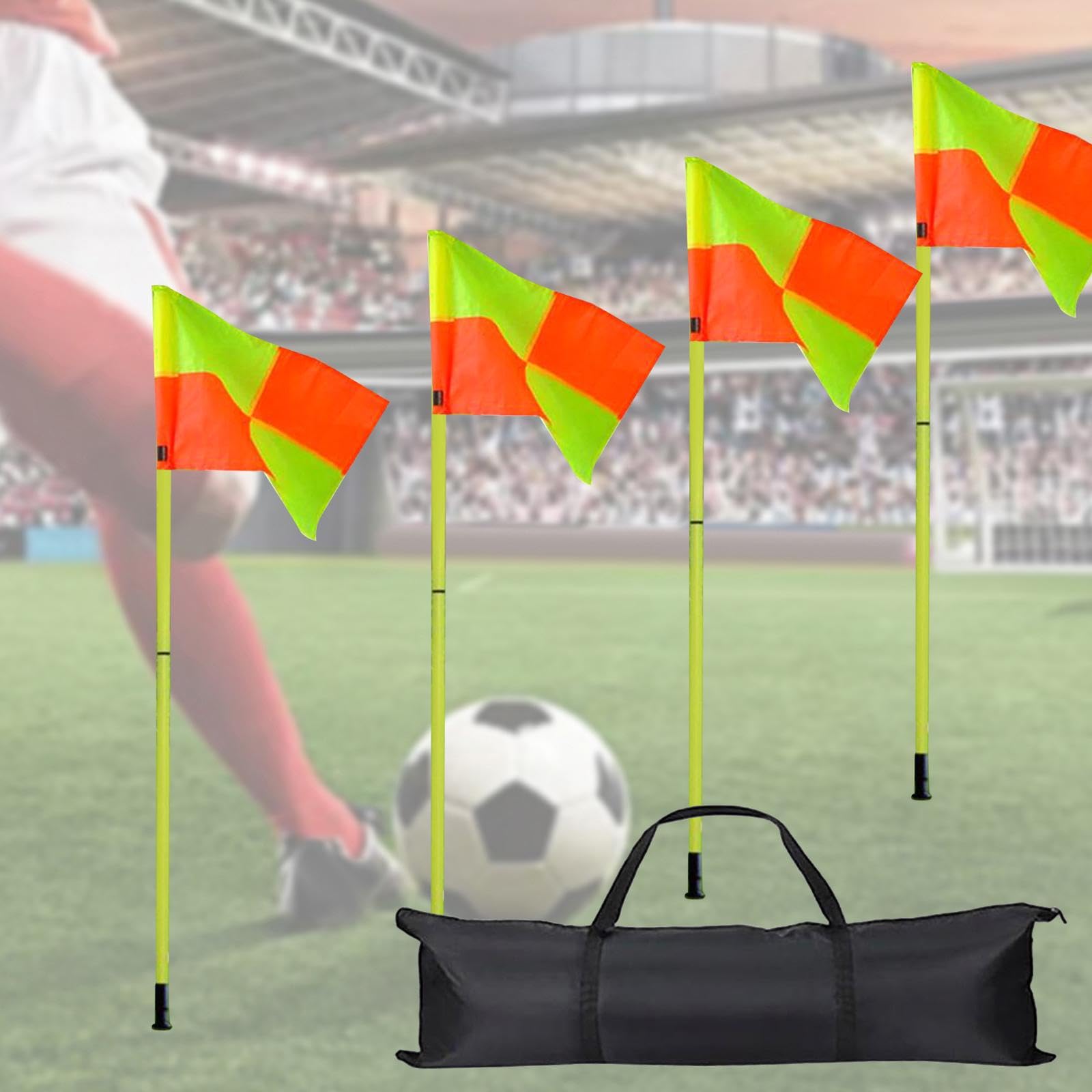 TISHITA Set di 4 Bandierine per Angoli da Calcio, per L'agilità del Calcio per L'allenamento Sportivo di Hockey