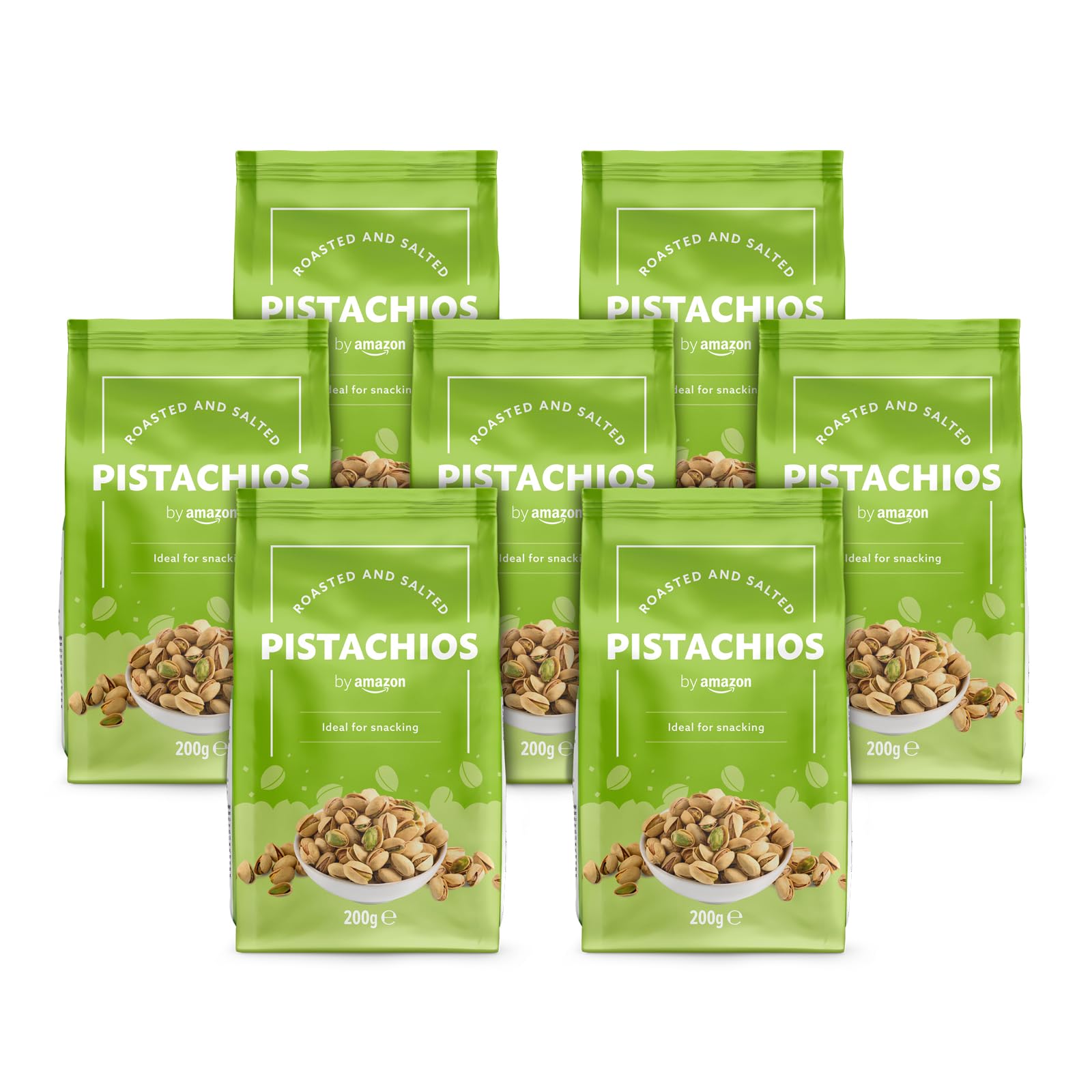 by Amazon Roasted and Salted pistachio, 1400 gms (7 Packs of 200 g)