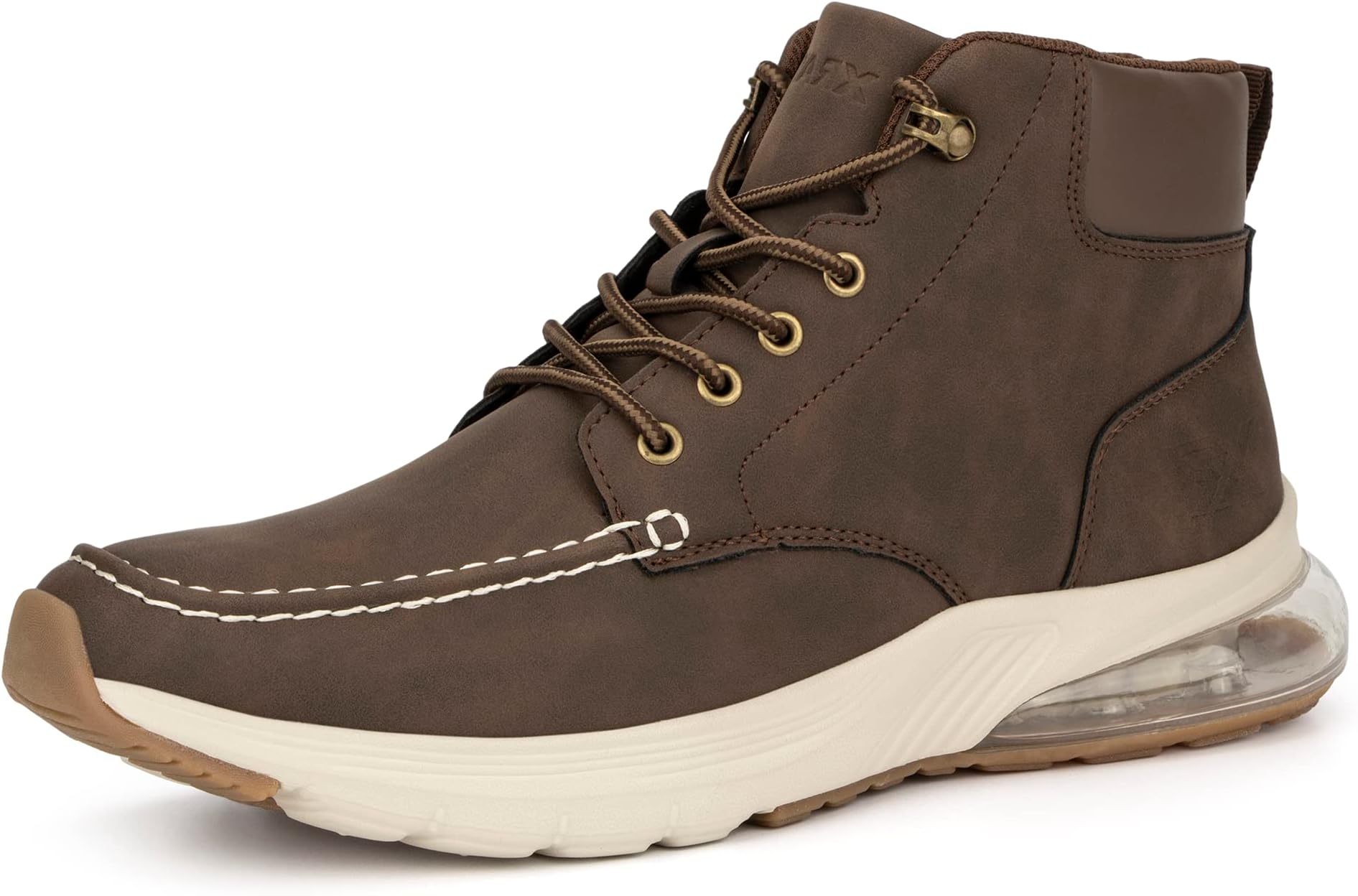 X RAYReserved Footwear Eagle Lake Men Cascade Fashion Casual Faux Leather High Top Sneakers, Hook and Eye Lace-Up, Round Toe, Thermoplastic Rubber Outsole