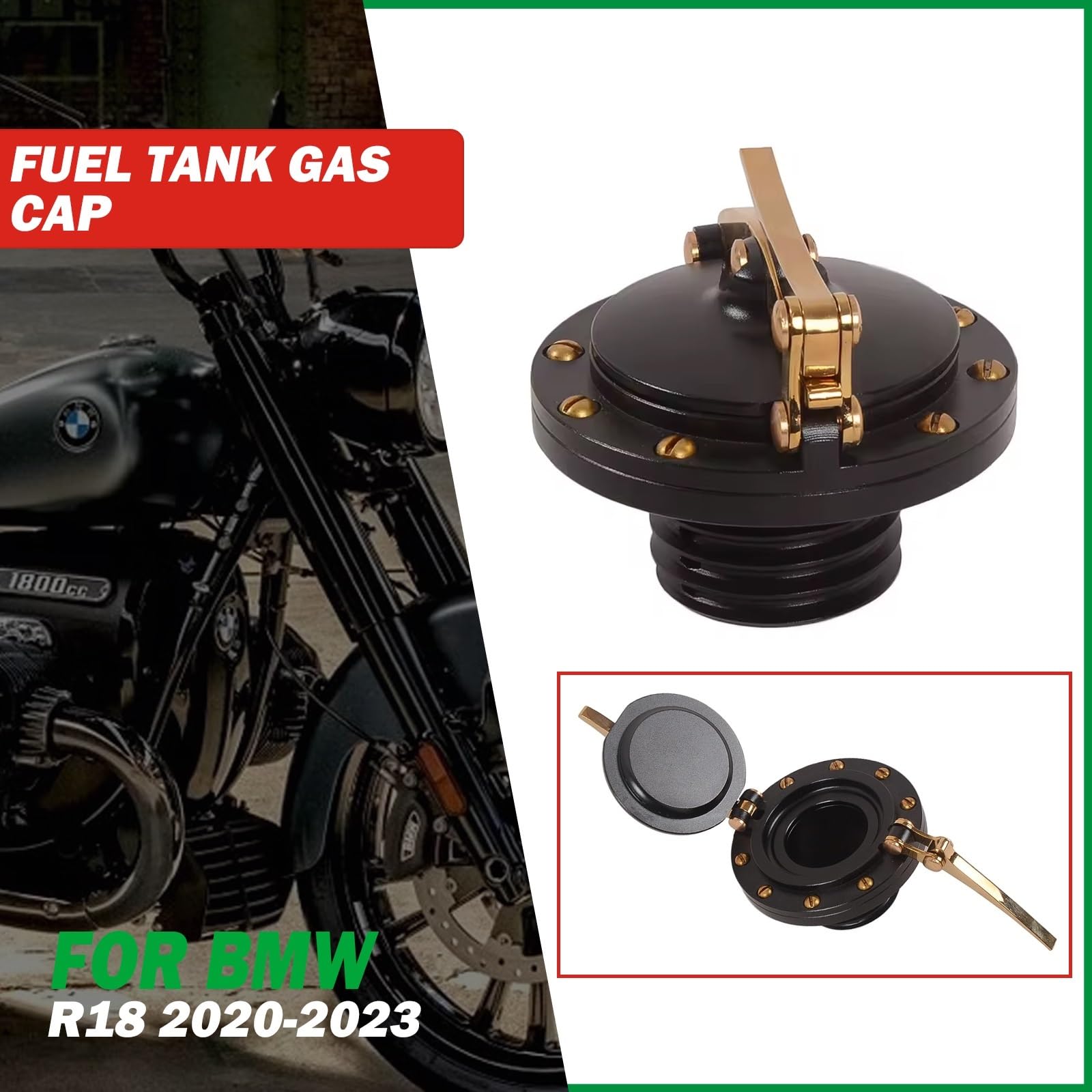 Korek wlewu paliwa do motocykla Pasuje do BMW R18 2020-2023 aluminiowe akcesoria korków wlewu paliwa motocykla Akcesoria motocyklowe