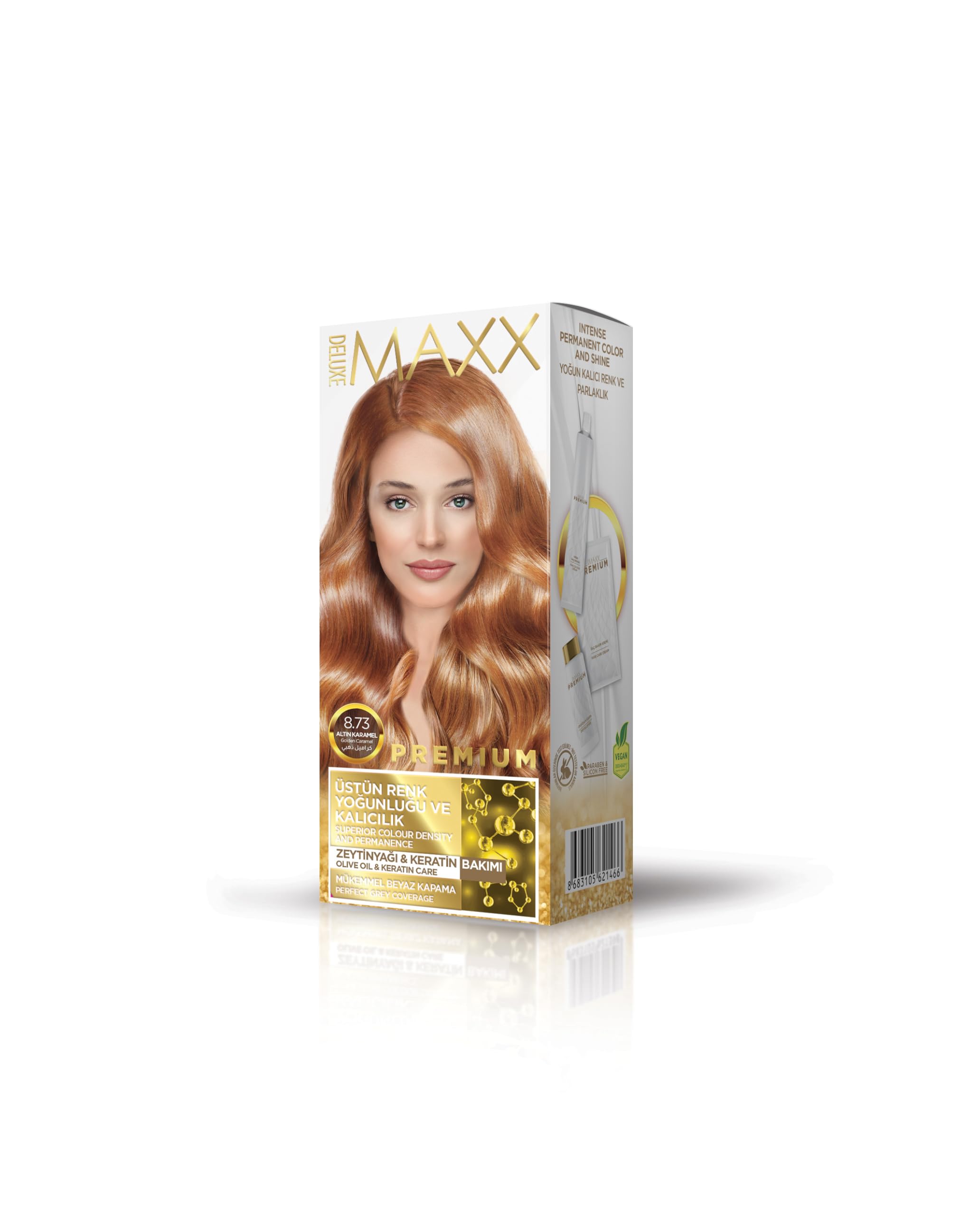 Maxx Deluxe Premıum Yarı Kit Set Saç Boyası 8.73 Altın Karamel